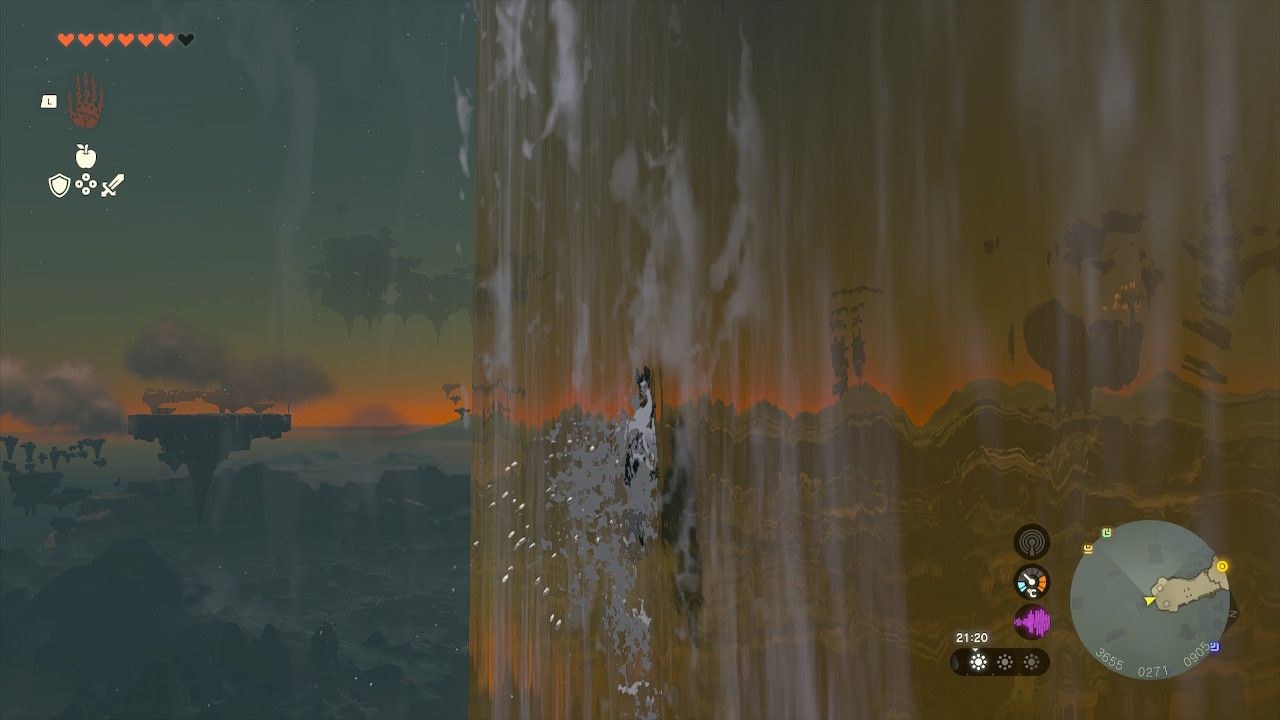 Tears of the Kingdom - Swimming up the Waterfall to Wellspring Island