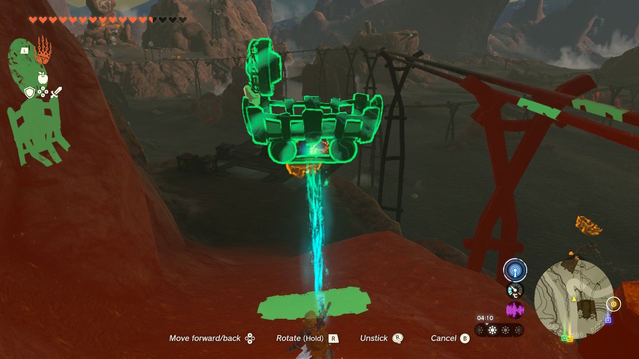 Tears of the Kingdom - Taking the minecart in Goron City to the lower rail