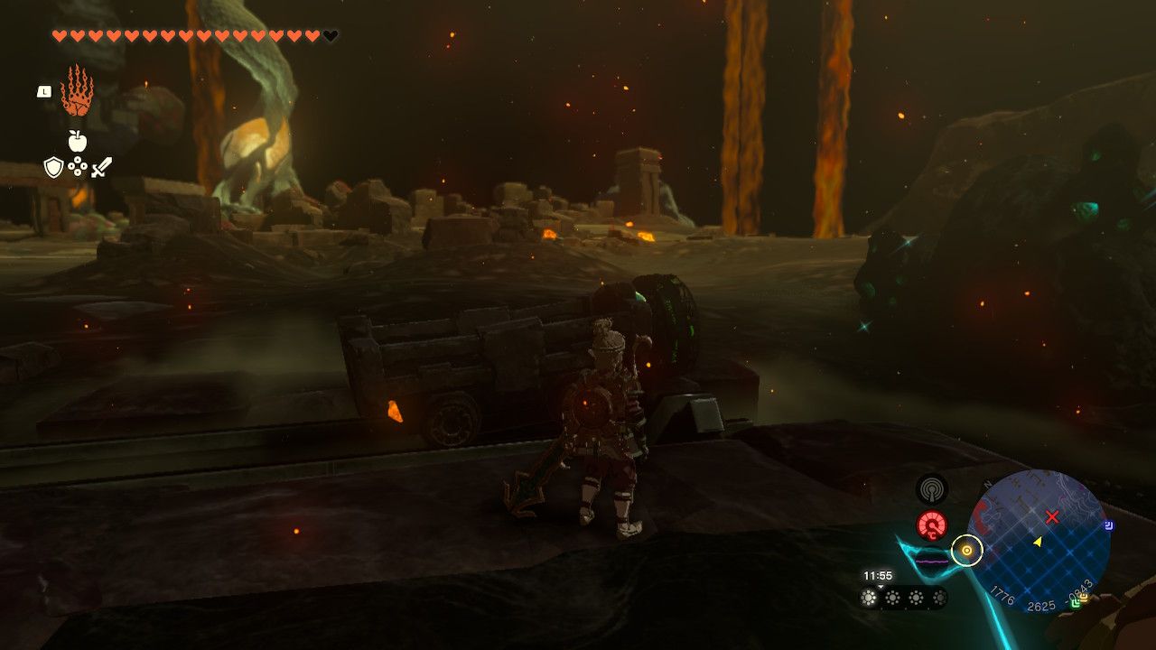 Tears of the Kingdom - The minecart under Death Mountain