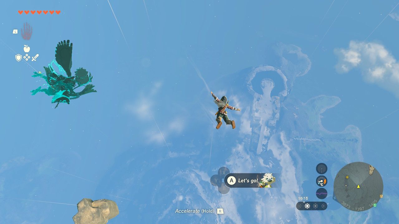 Tears of the Kingdom - The Spring and the Light Rings - Diving to the spring island