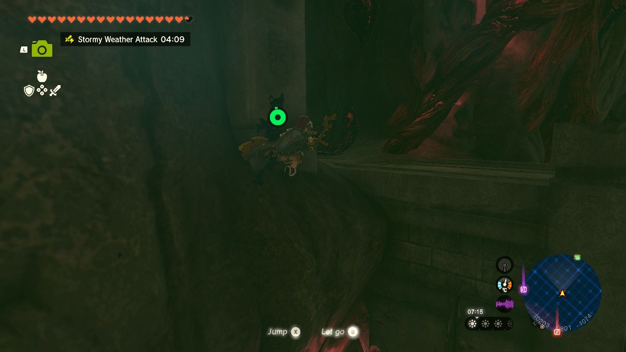 Tears of the Kingdom - Under Hyrule Castle - Climbing in the Lynel's arena