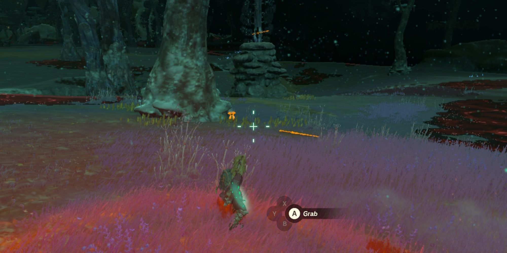 Tears of the Kingdom - Using Ultrahand in the Depths to show items of interest