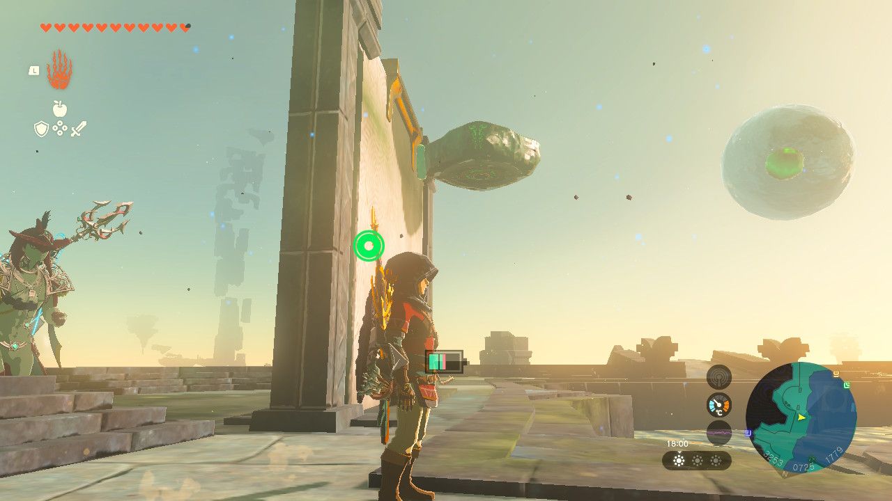 Tears of the Kingdom - Water Temple - Using a Hover Stone to keep a gate lifted