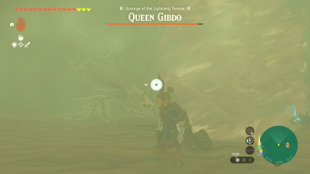 Tears of the Kingdom - Weakened Queen Gibdo using sandstorm