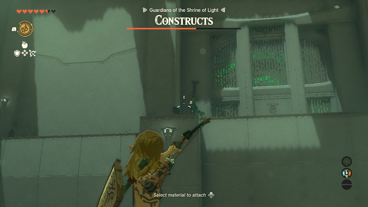 Tears of the Kingdom - Zakusu Shrine - Shooting a top level Construct