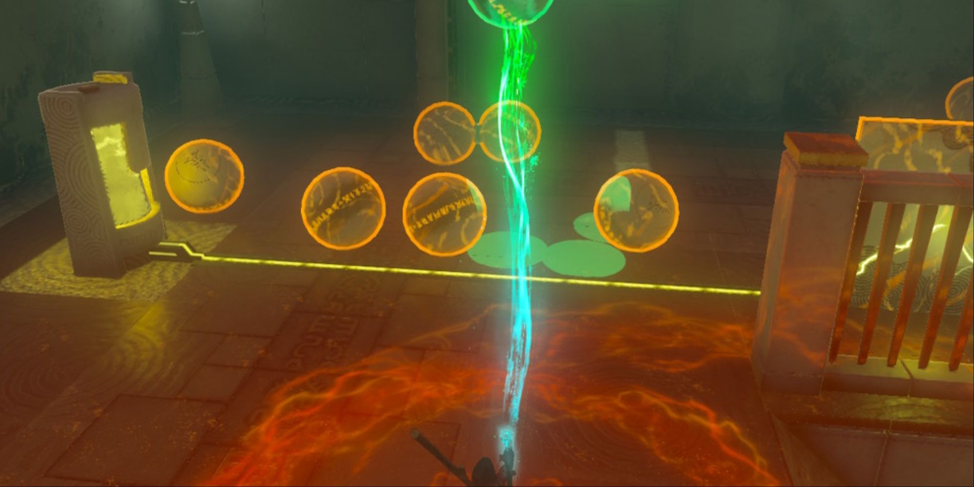 Tears of the Kingdom - Zanmik Shrine - Link using Ultrahand on lots of balls