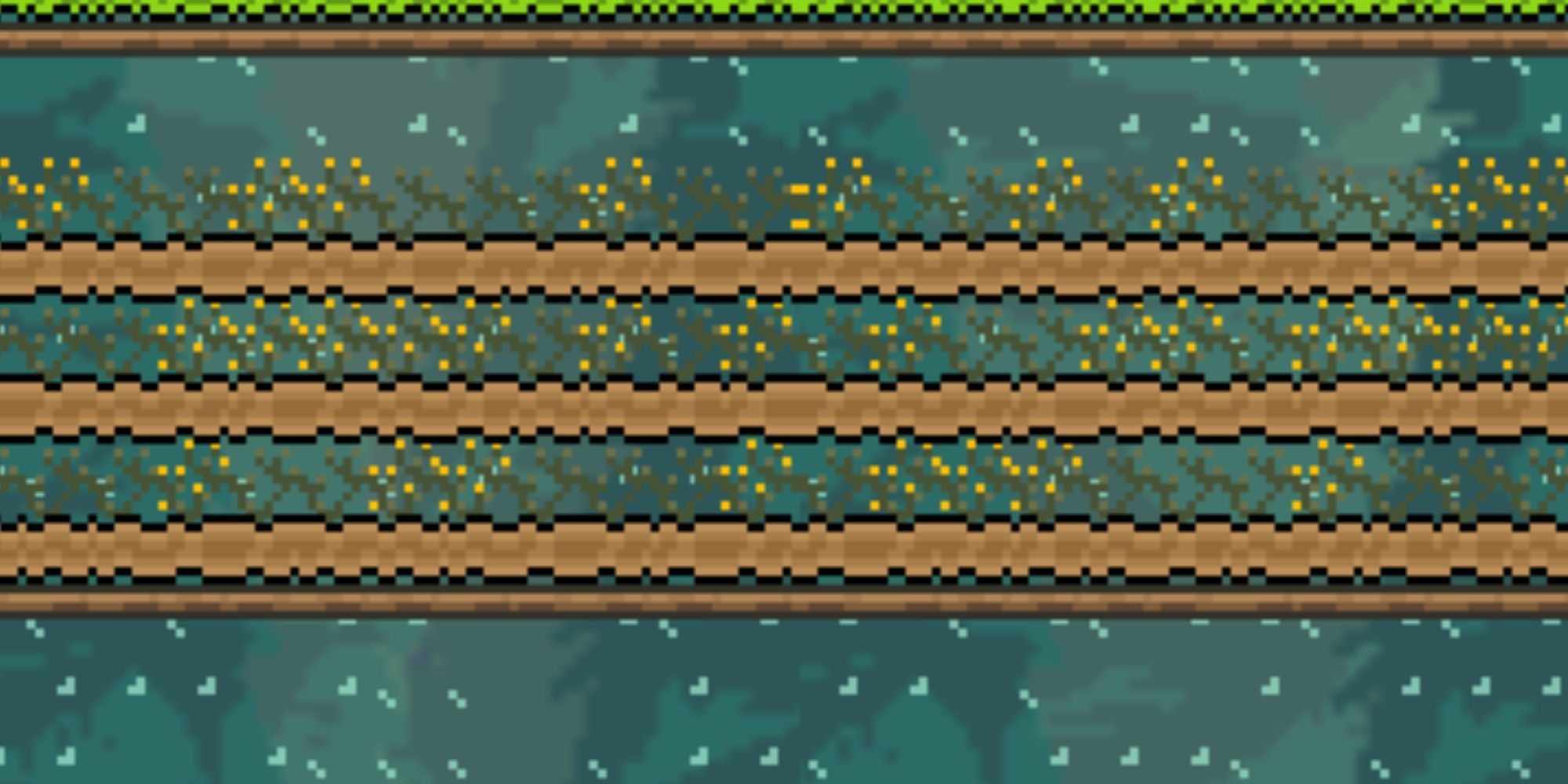A Blinkroot farm in Terraria.