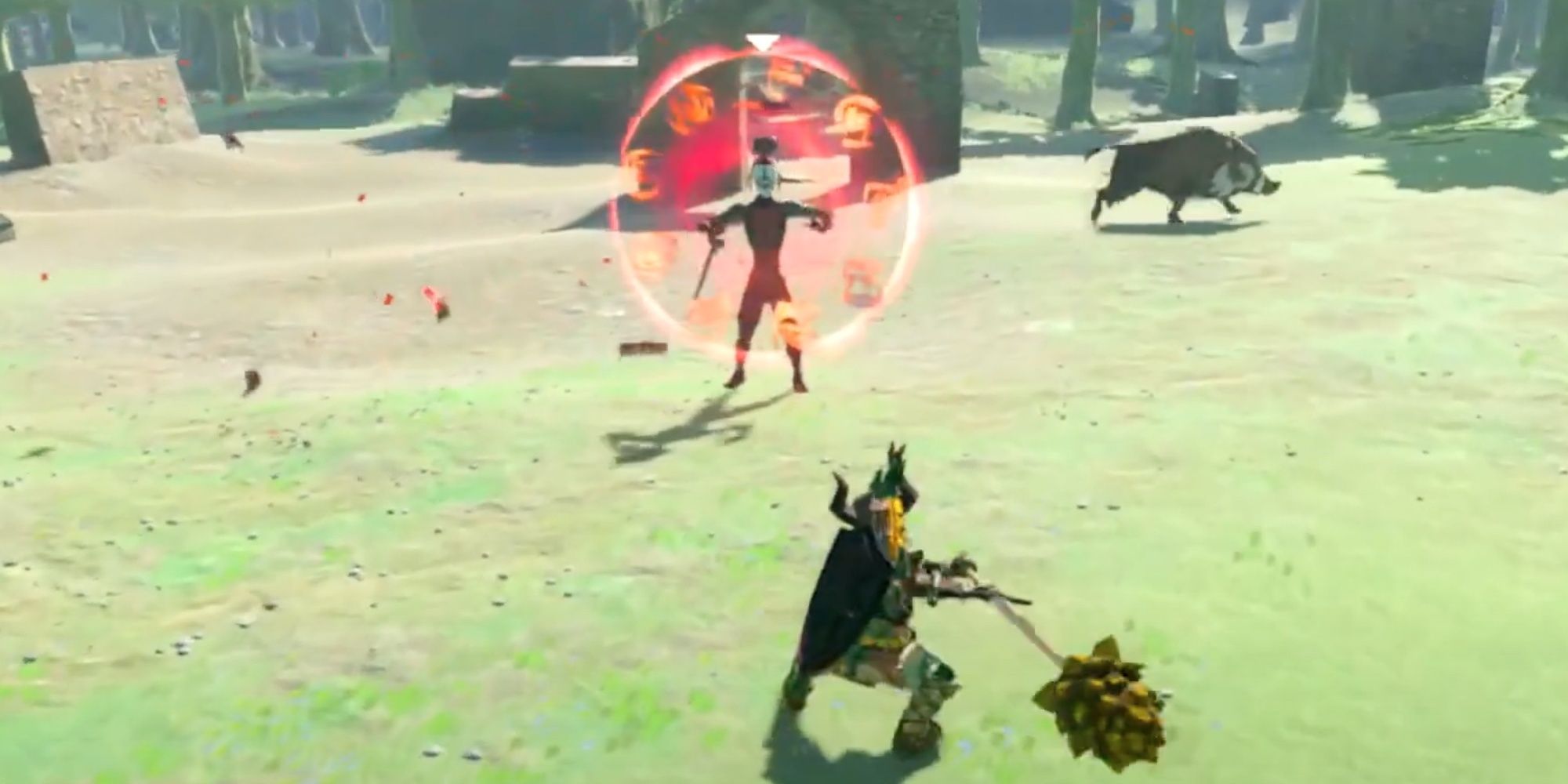 The Yiga Clan footsoldier fights Link in the Legend of Zelda: Tears of the Kingdom