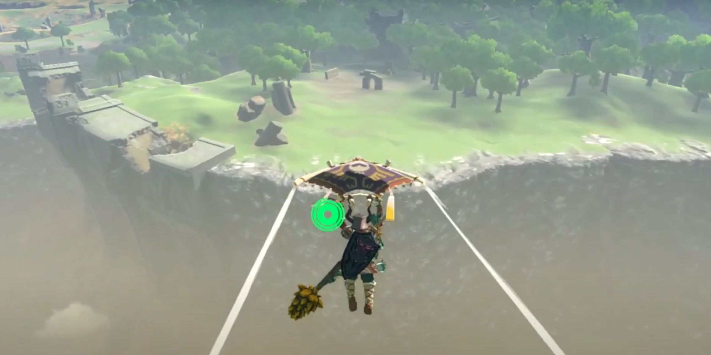 Link Flying Across A Gap in the Legend of Zelda: Tears of the Kingdom