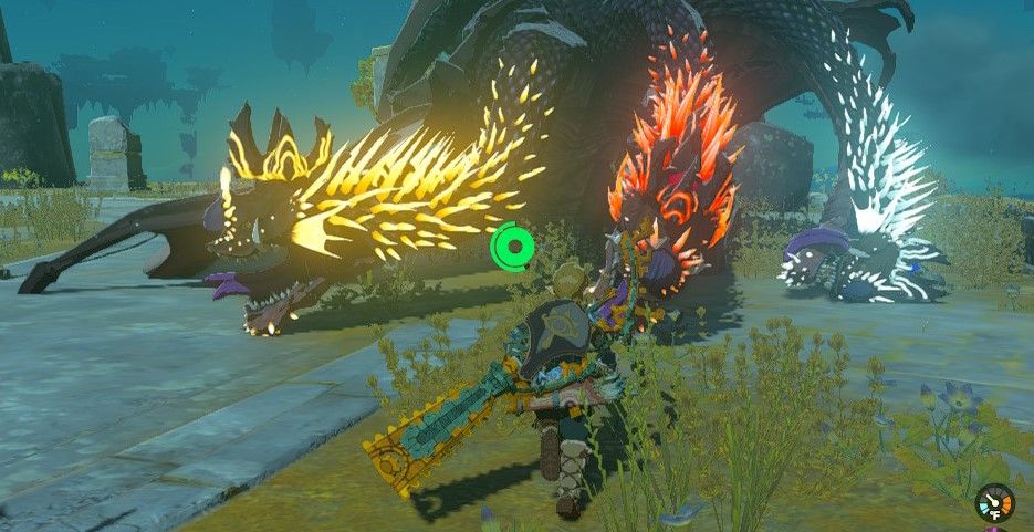 Link Runs To Finish Off King Gleeok Fallen On The Ground