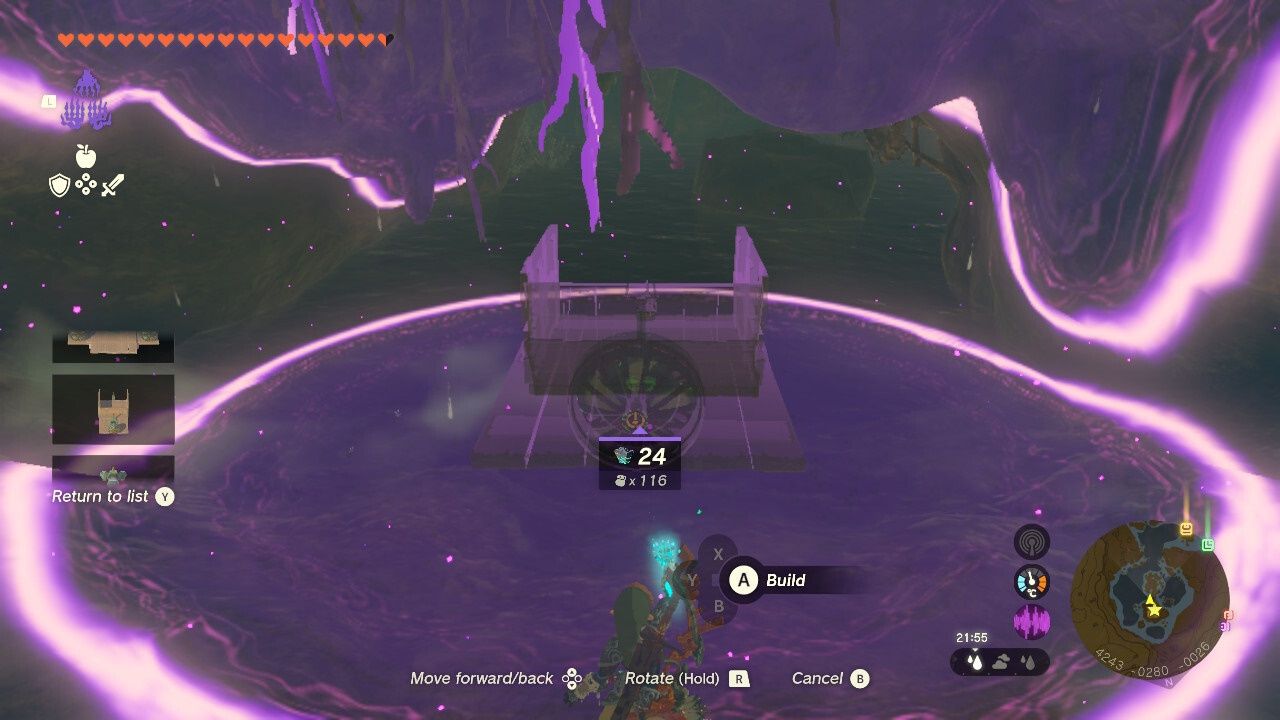 The Legend of Zelda Tears of the Kingdom, Link building a boat