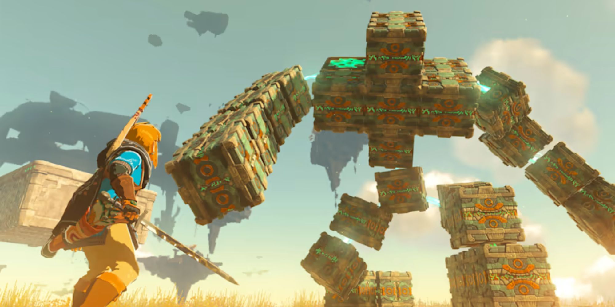 The Legend of Zelda Tears of the Kingdom Link faces The Flux Consruct