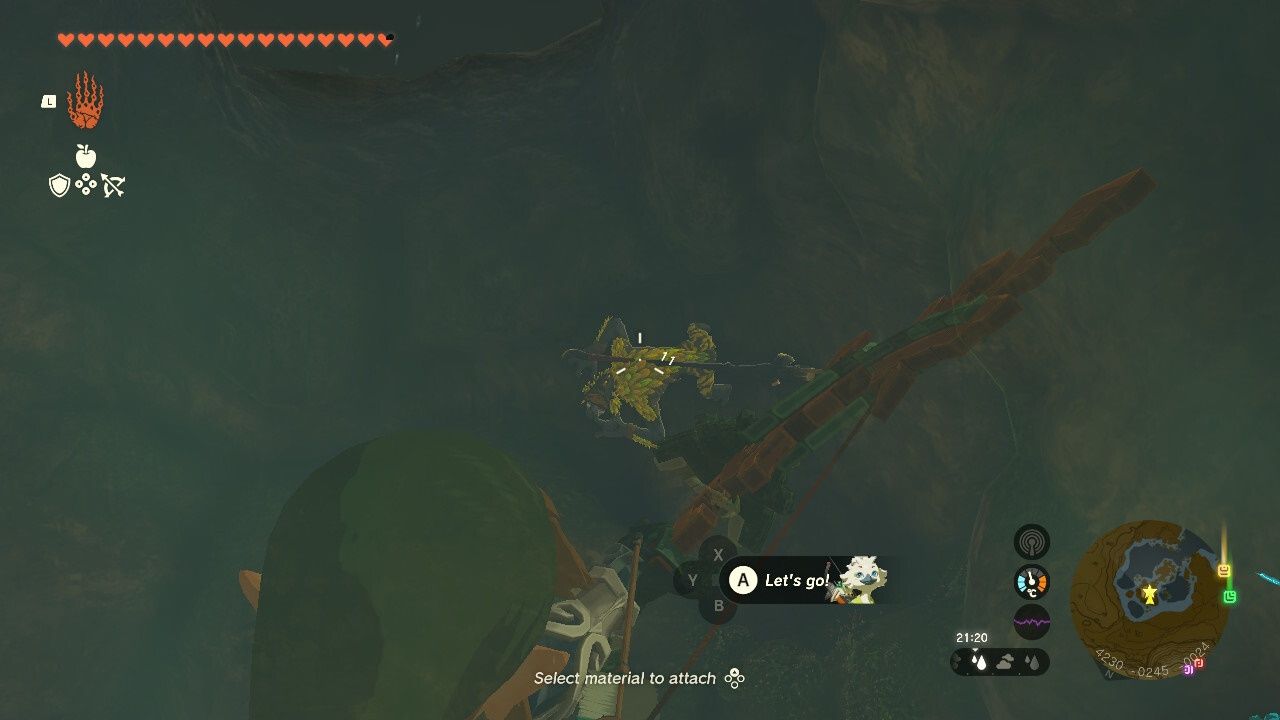 The Legend of Zelda Tears of the Kingdom, Link shooting the Horriblin drown