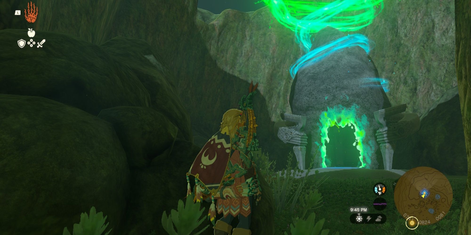 Link standing outside of the Ren-iz Shrine in The Legend of Zelda: Tears of the Kingdom