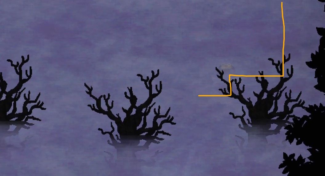 sun haven player in fog puzzle with orange lines