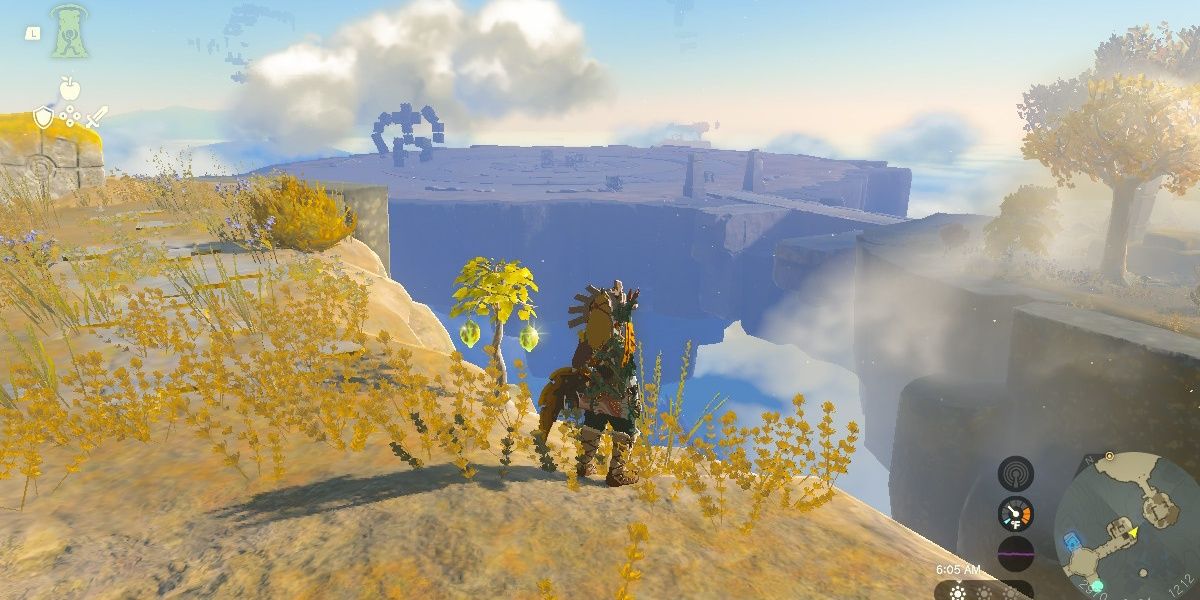 Link approaches a Construct in the sky in The Legend Of Zelda: Tears of the Kingdom.