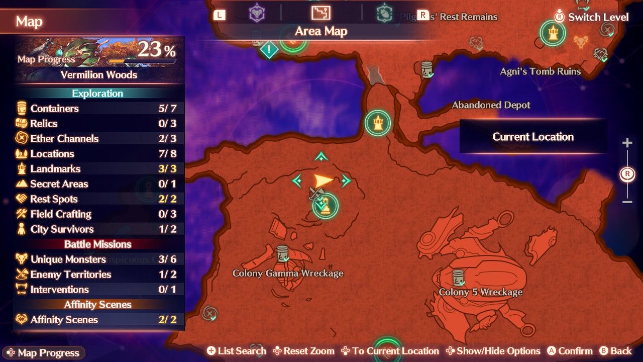 The map location for twin generators in Xenoblade Chronicles 3: Future Redeemed.