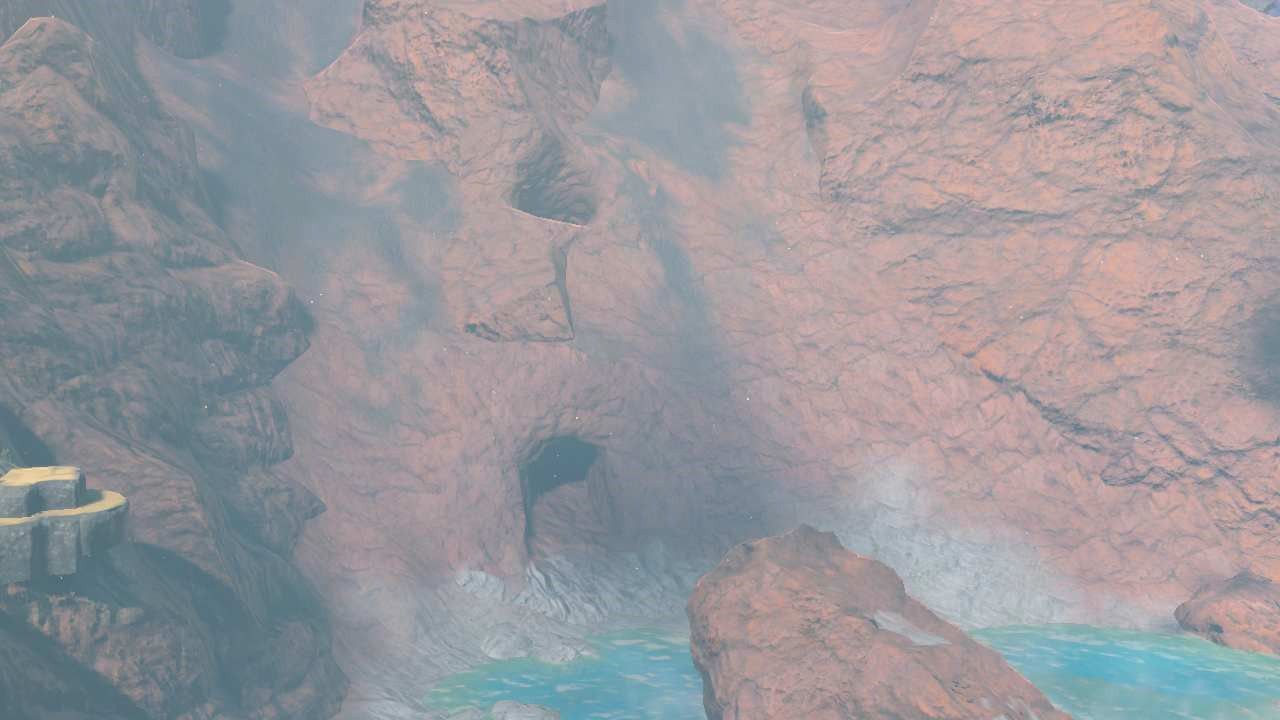 Two cave entrances at Lake Ferona in The Legend of Zelda Tears of the Kingdom