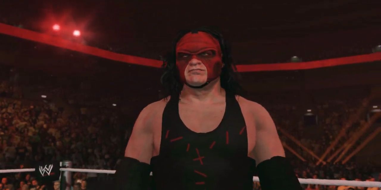 WWE Kane 2K23 screenshot of entrance in the ring