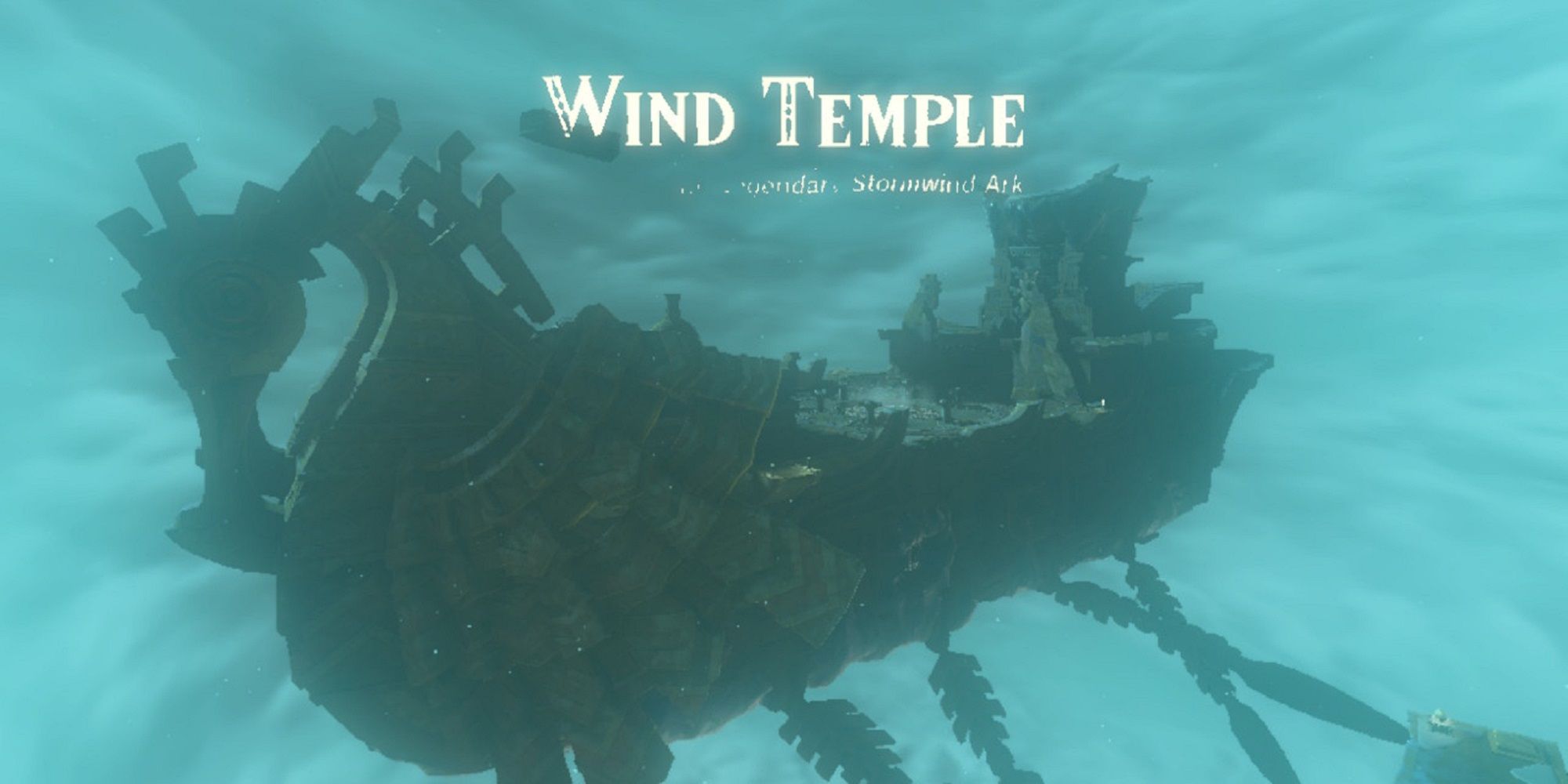 The Wind Temple floats in the air in The Legend of Zelda: Tears of the Kingdom.