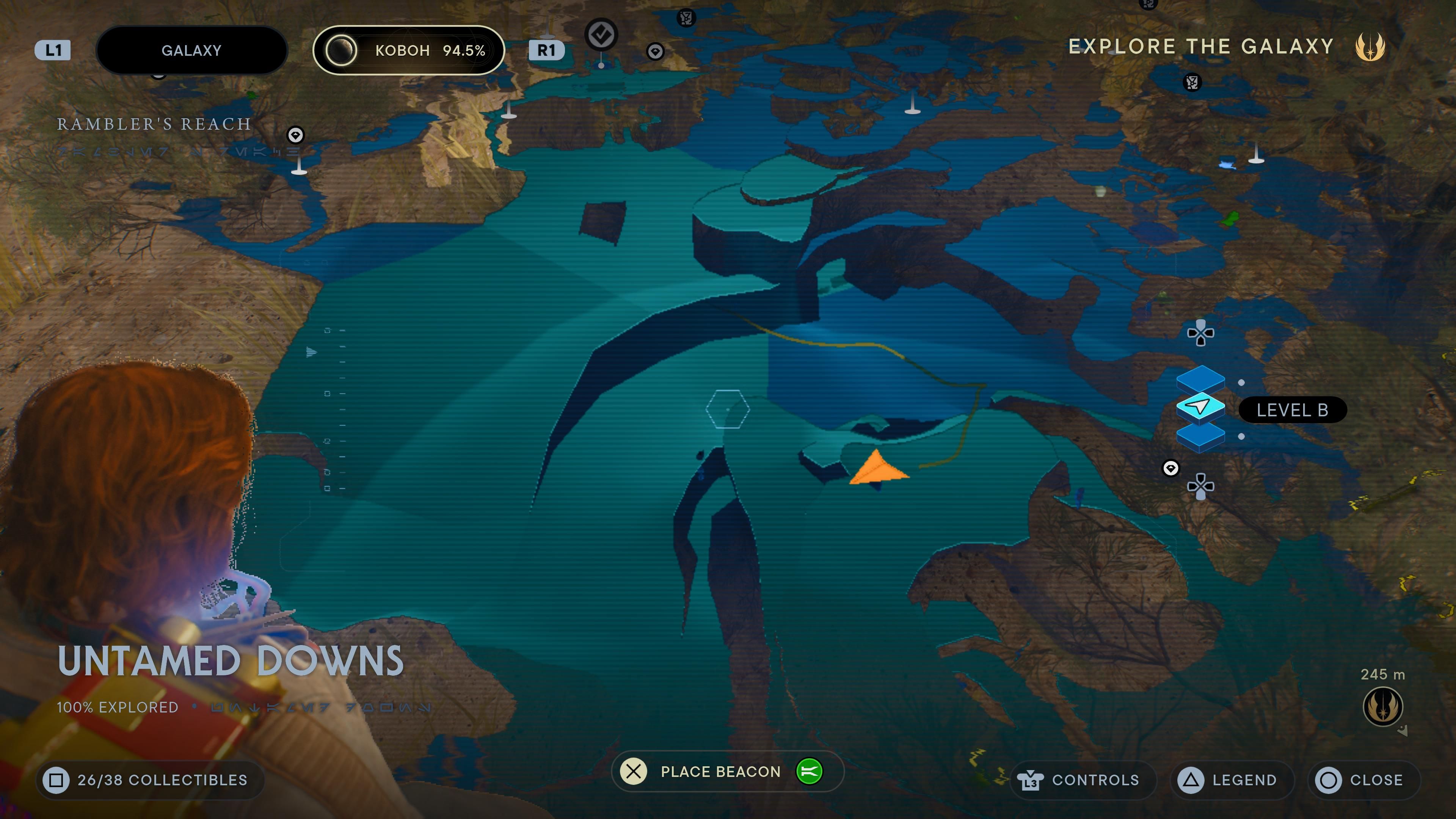 Map location of seven seed pods on the top of a plateau in Jedi Survivor