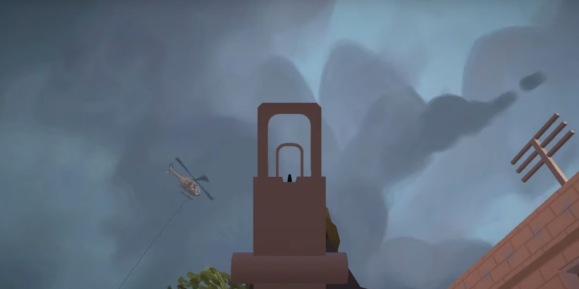 A player aiming at a helicopter with an RPG in Battlebit Remastered.