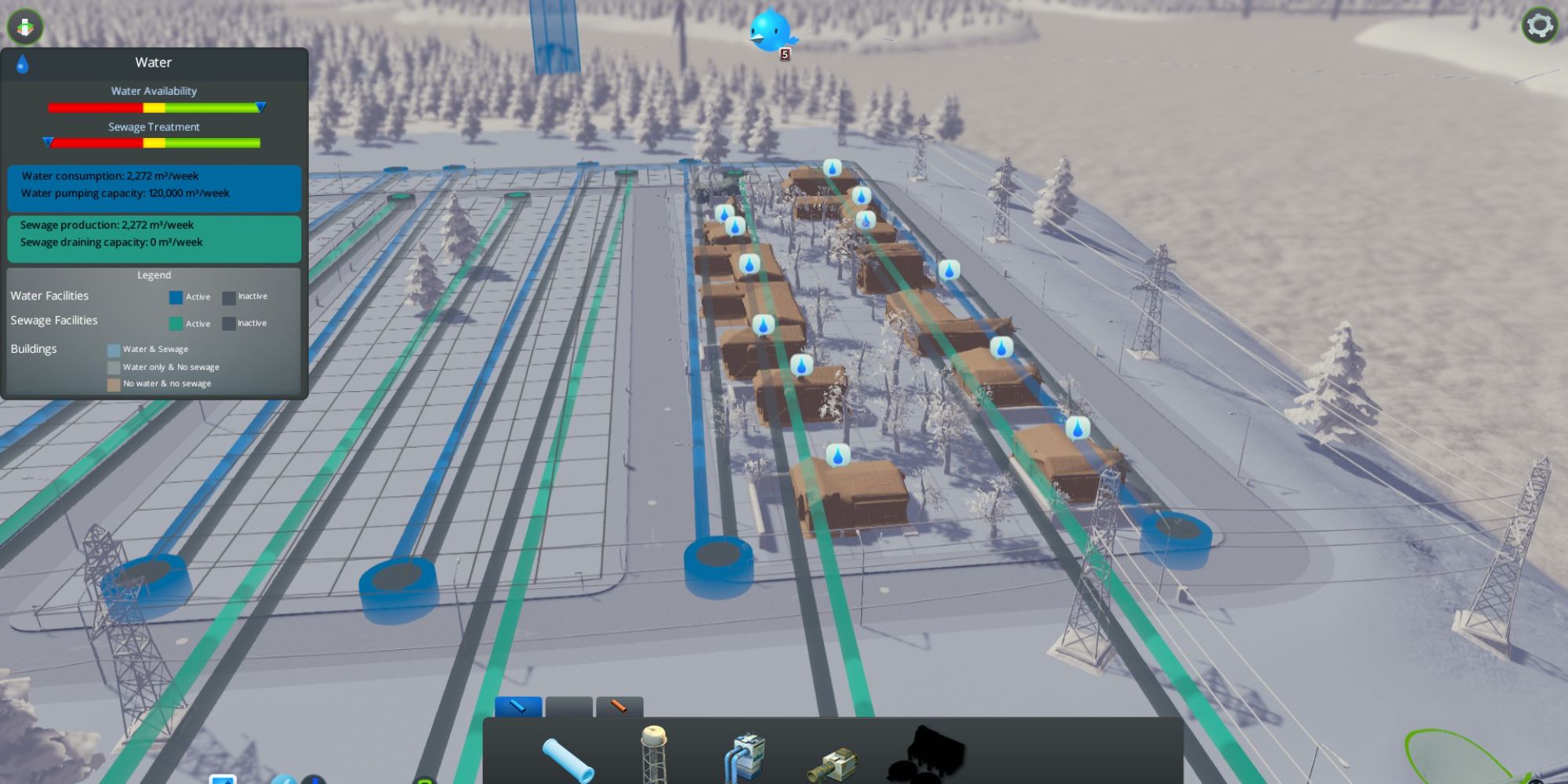 An image of the underground water and sewage pipes from the original Cities: Skylines game