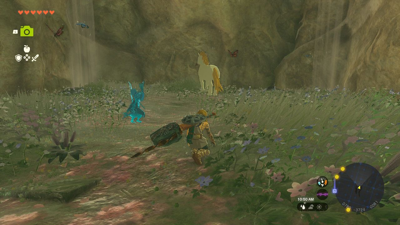 Link Sneaks Up On Giant White Stallion At Ibara Butte Grove