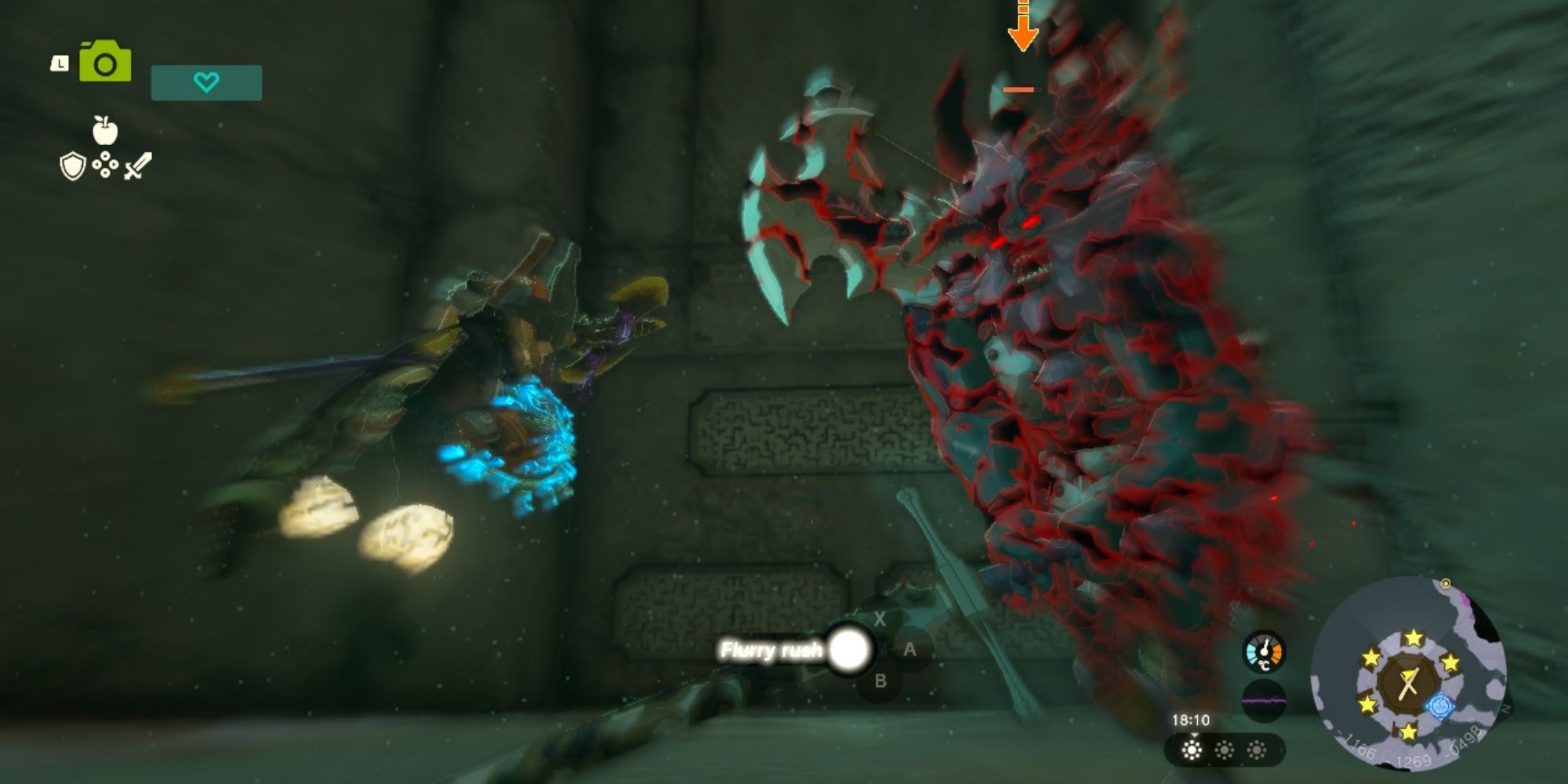 Zelda Tears Of The Kingdom - Link Flurry Rush With A Lynel