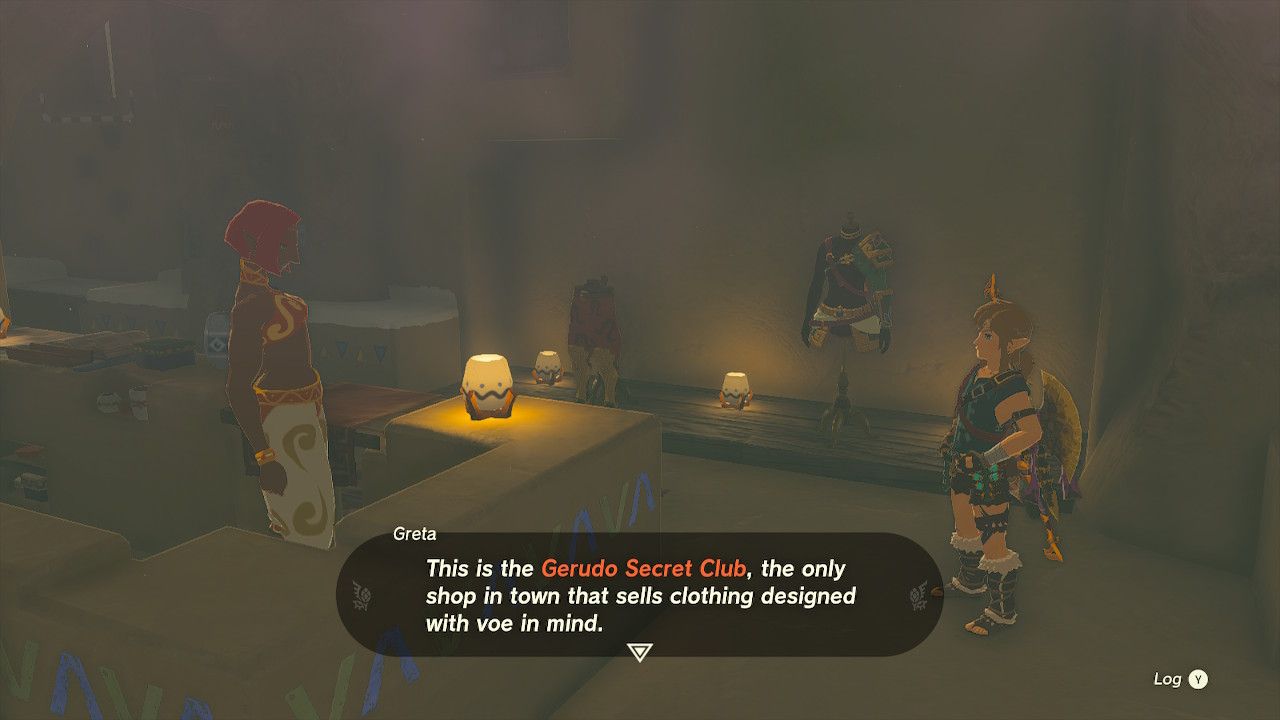 link speaking to the clerk in the gerudo secret club tears of the kingdom all armor locations armor sets totk