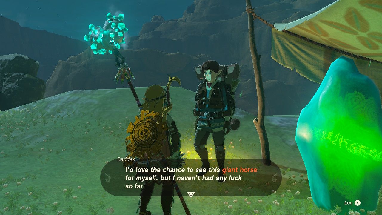 Baddek Asks To See Giant Horse While Next To Ishokin Shrine Crystal