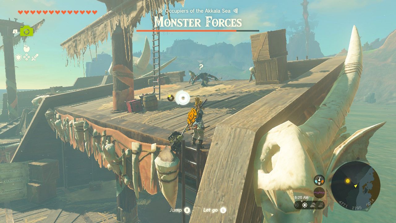 Link Climbs Ladder To Reach Pirate Bokoblin With Horn