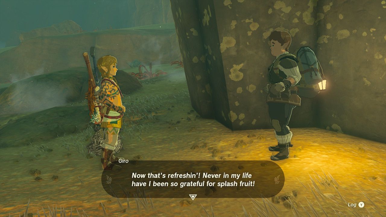 Giro Thanks Link For Giving Him A Splash Fruit In Gerudo Canyon