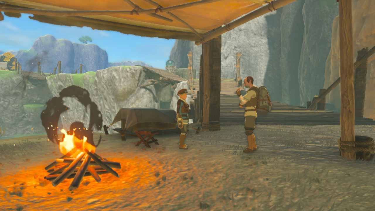 Link Takes Picture Of Quince And Nenea At Gerudo Canyon Pass Camp