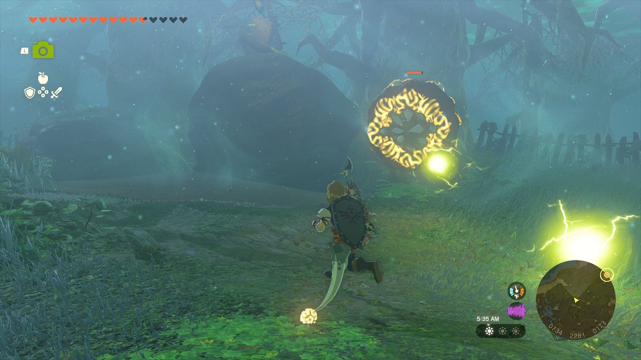 Link Dodges Shock Like Attacks In Mido Swamp Korok Forest