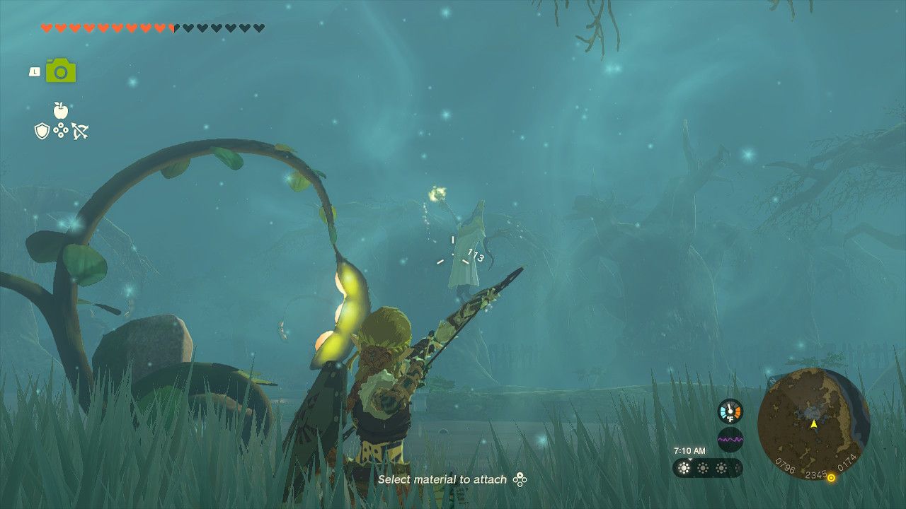 Link Prepares To Shoot Electric Wizzrobe With Bow In Mido Swamp