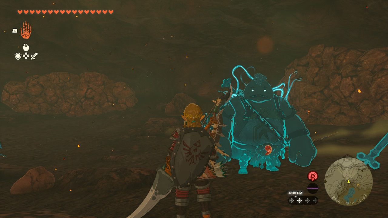 Link Looks At Two Breakable Stone Paths With Yunobo Avatar