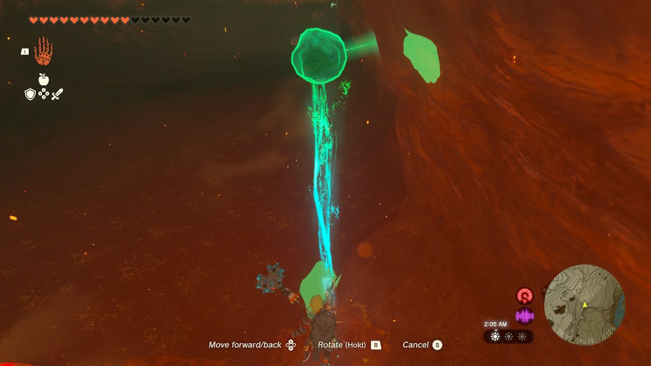 Link Uses Ultrahand To Carry Lake Intenoch Crystal To Shrine
