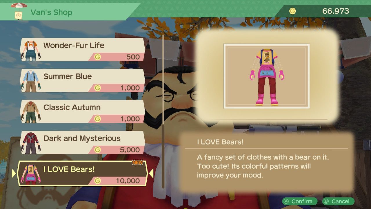 clothing options at van's shop story of seasons a wonderful life how to change your clothes
