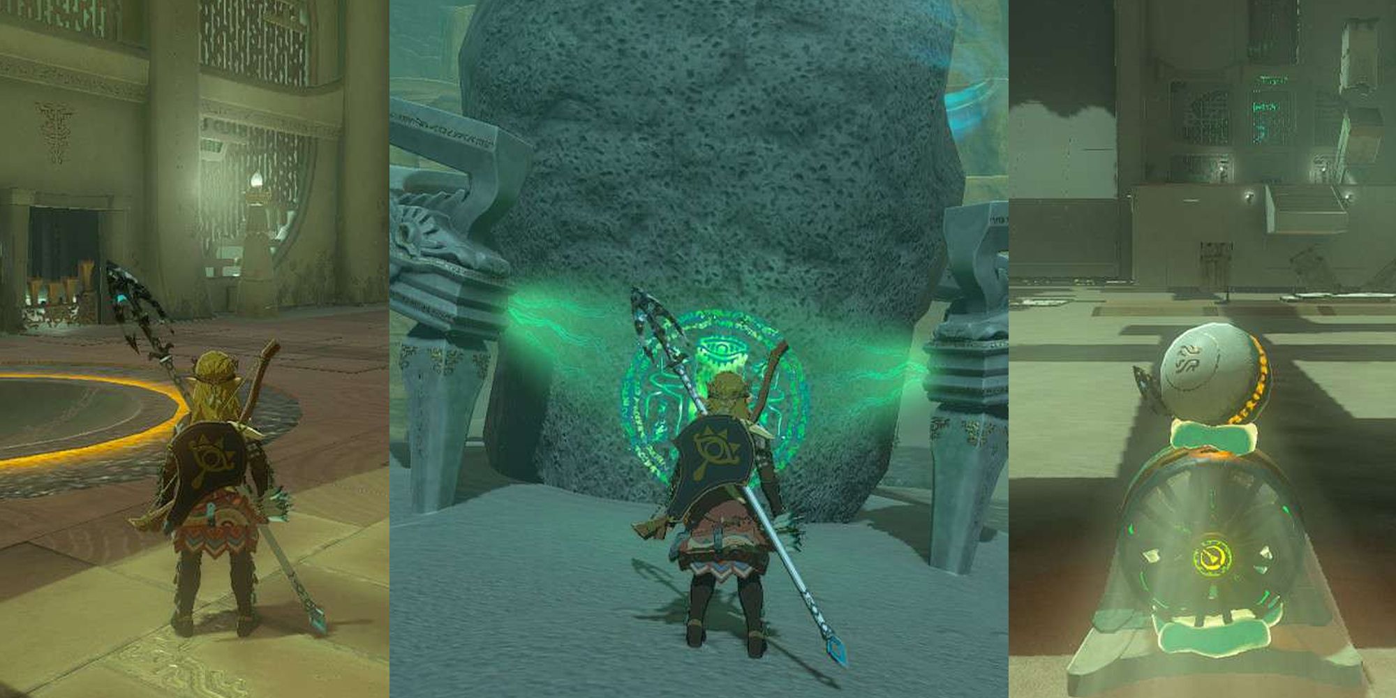 A Split Image Depicting Kudanisar Shrine In Tears Of The Kingdom