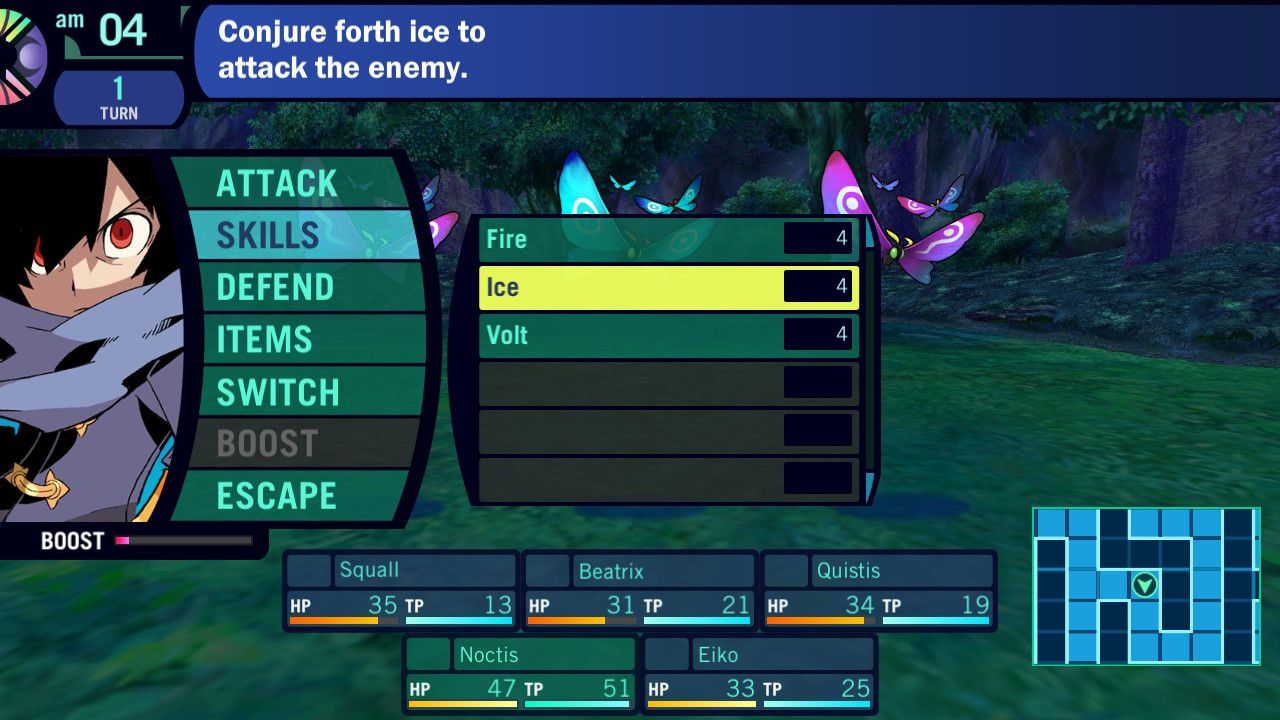 Variety of elemental attack skills from the Alchemist.