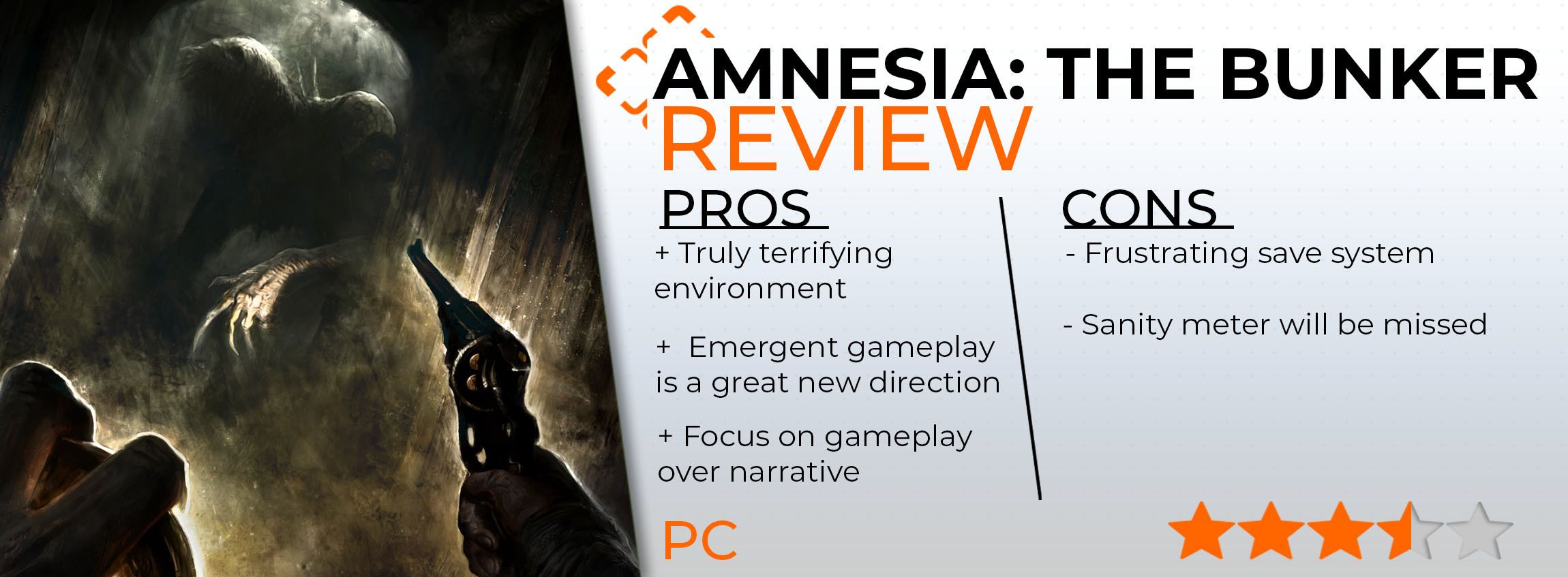 Amnesia: The Bunker review card.