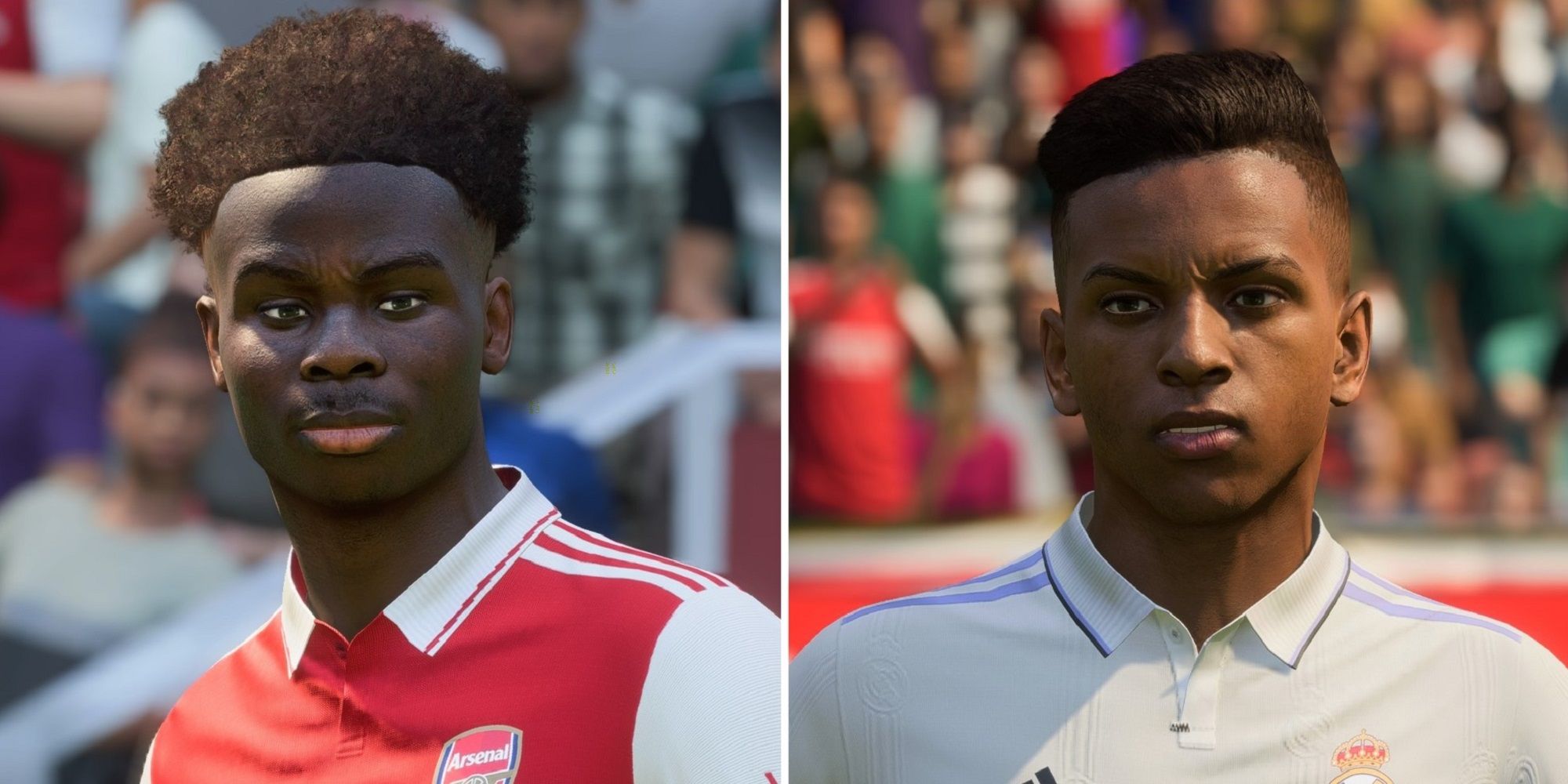An image of Bukayo Saka and Rodrygo in FIFA 23
