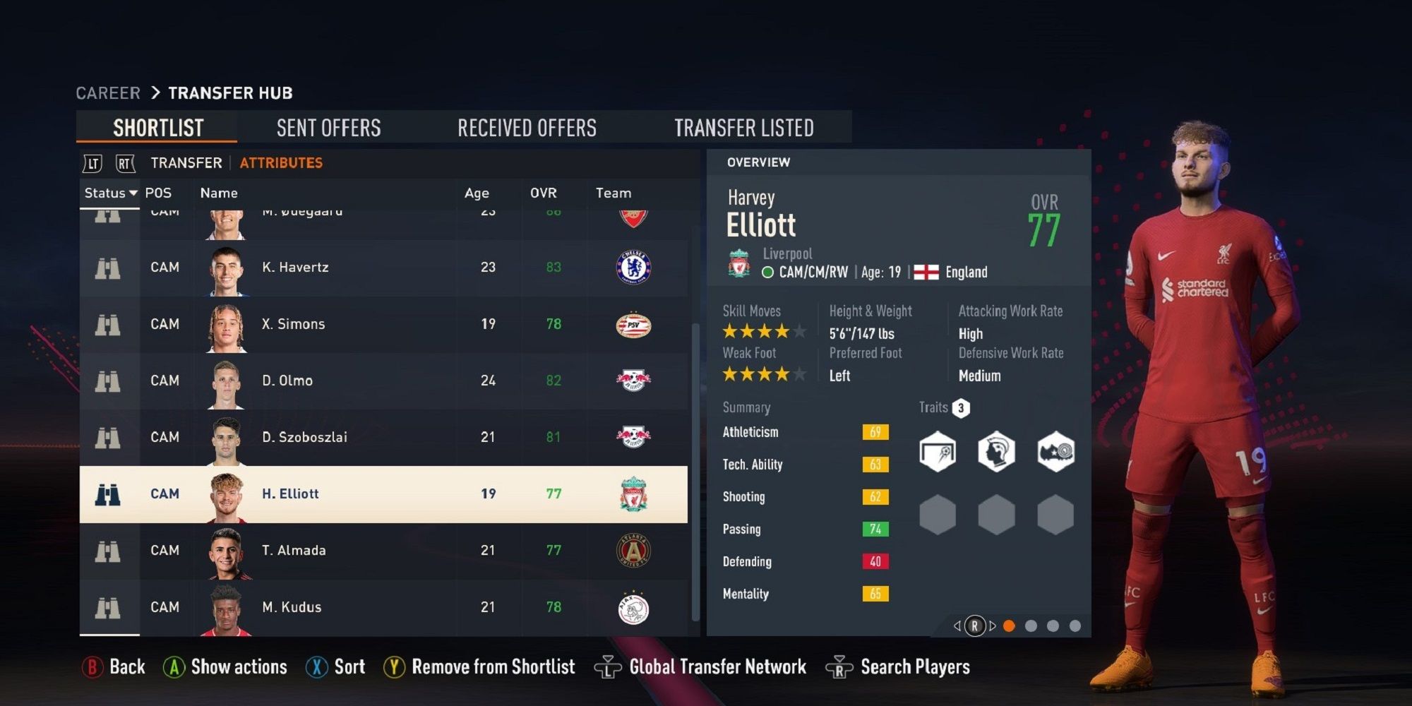 An image of Havery Elliott in FIFA 23