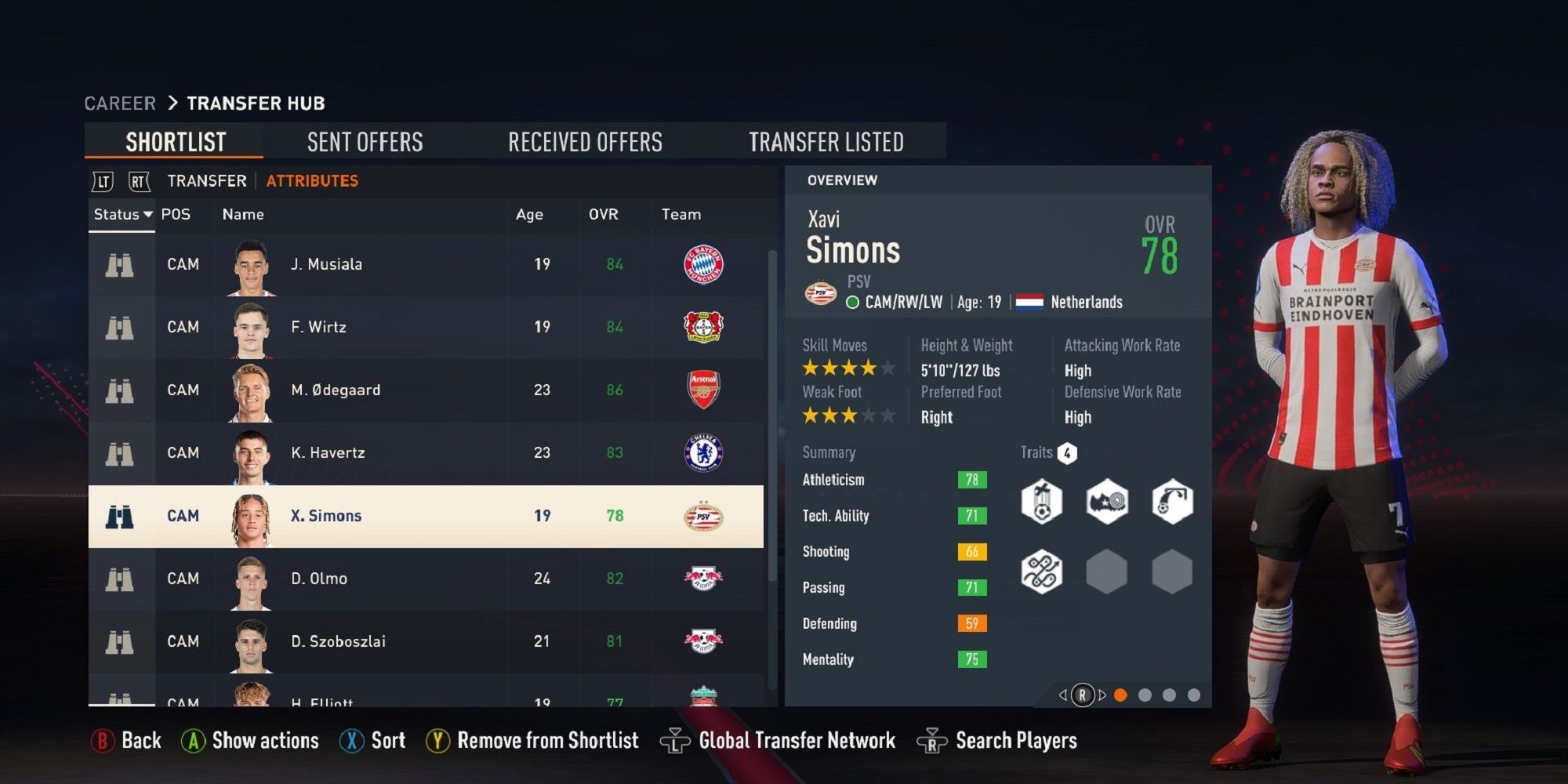 An image of Xavi Simmons in FIFA 23