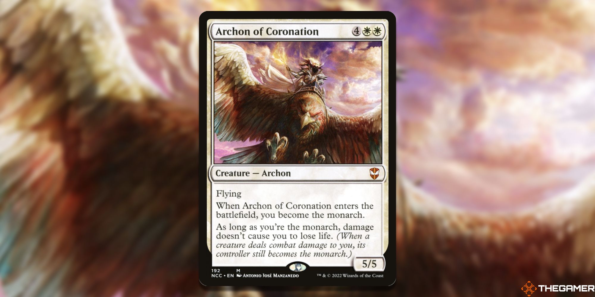 Image of the Archon of Coronation card in Magic: The Gathering, with art by Antonio Jose Manzanedo