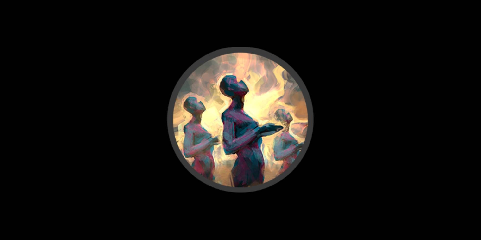 The Army Heal icon in Age of Wonders 4 shows three figures with their hands out and looking to the sky.