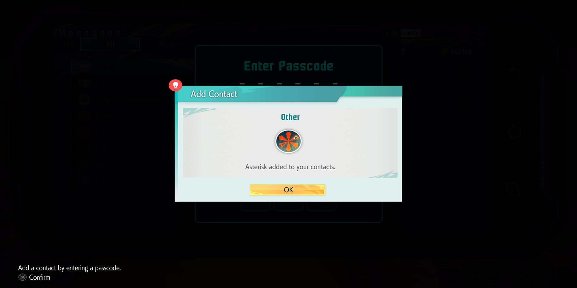 Asterisk gets added to your smart device contacts in Street Fighter 6.