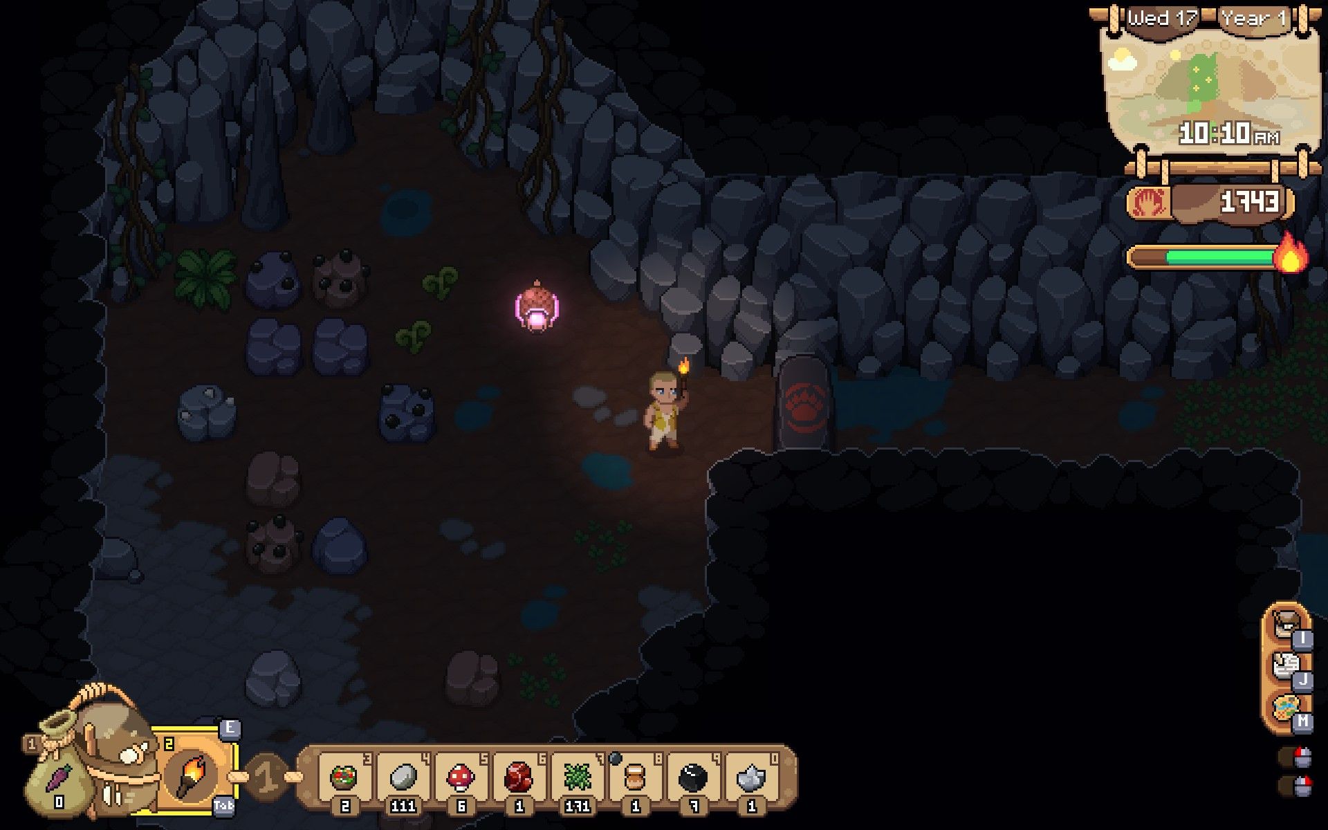 A stone barrier that can be destroyed using the bear's power.