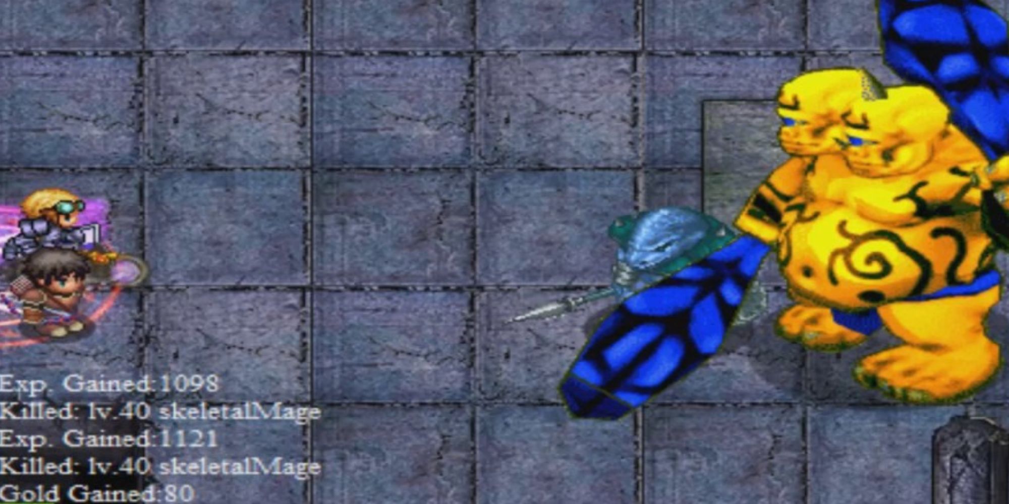 A player fights difficult enemies from the Arcuz flash game series.